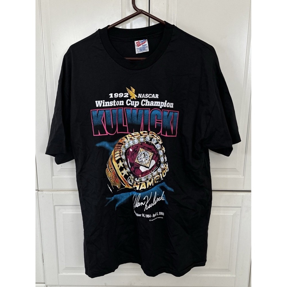 Vintage NASCAR 1992 Nascar Winston Cup Champion Ring Alan Kulwicki Shirt XL